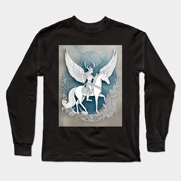 Valkyrie Long Sleeve T-Shirt by FehuMarcinArt